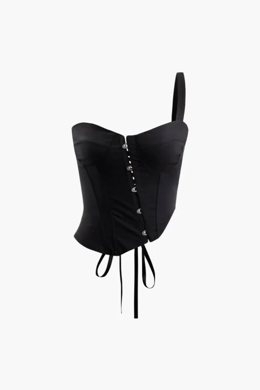 Tie Back One Shoulder Corset Top sold by Micas