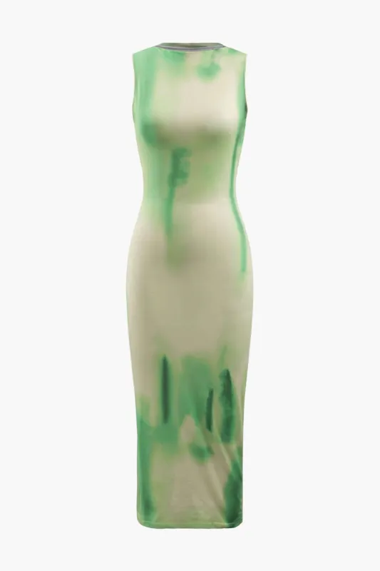 Tie Dye Sleeveless Midi Dress sold by Micas