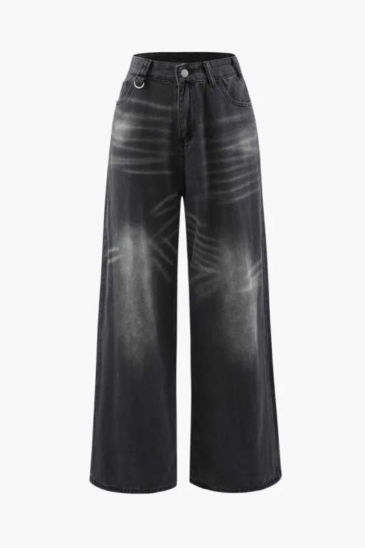 Faded Wide Leg Jeans sold by Micas