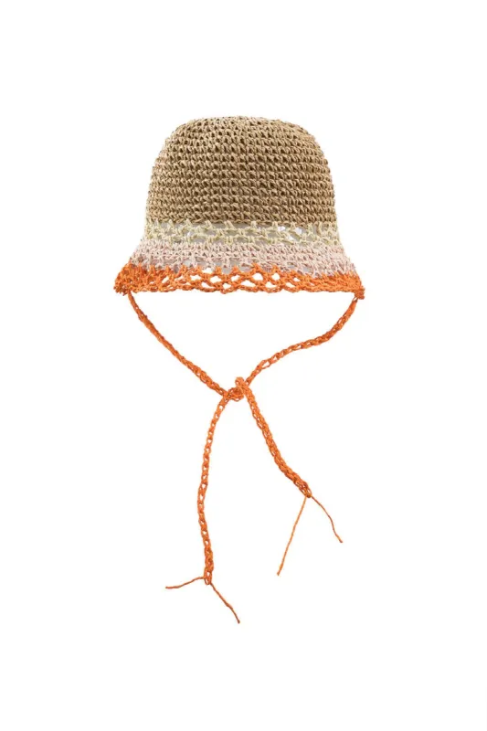 Color Block Crochet Bucket Hat sold by Micas