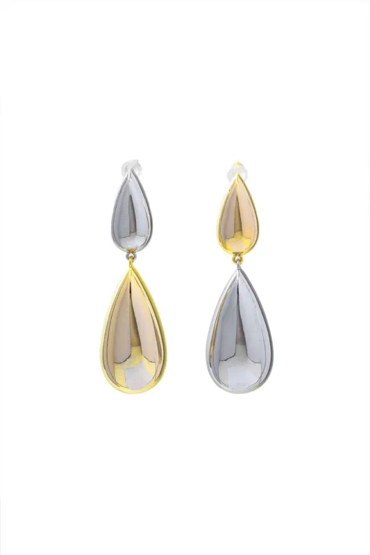 Two-tone Drop Earrings sold by Micas