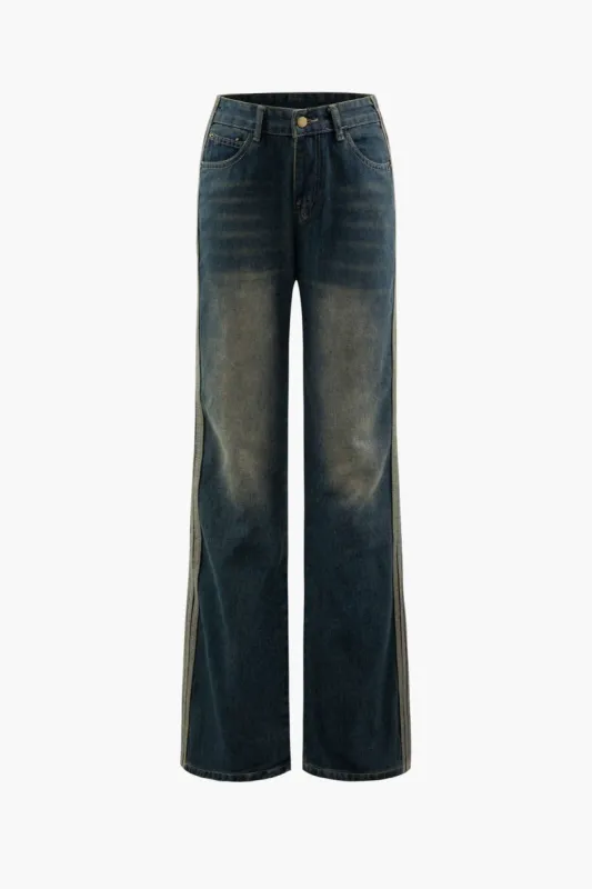 Distressed Straight Leg Jeans sold by Micas