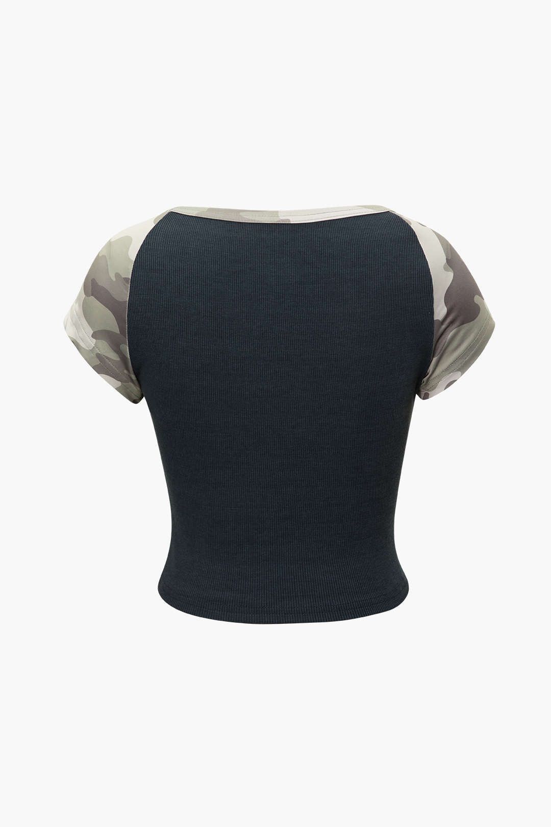 Camo Raglan HOLE Print T-shirt sold by Micas product image thumbnail 2