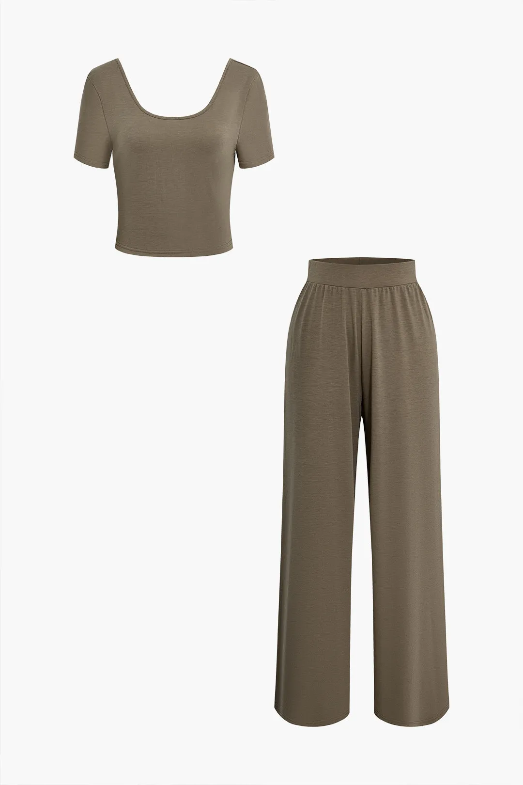 Basic Solid Trousers Set sold by Micas