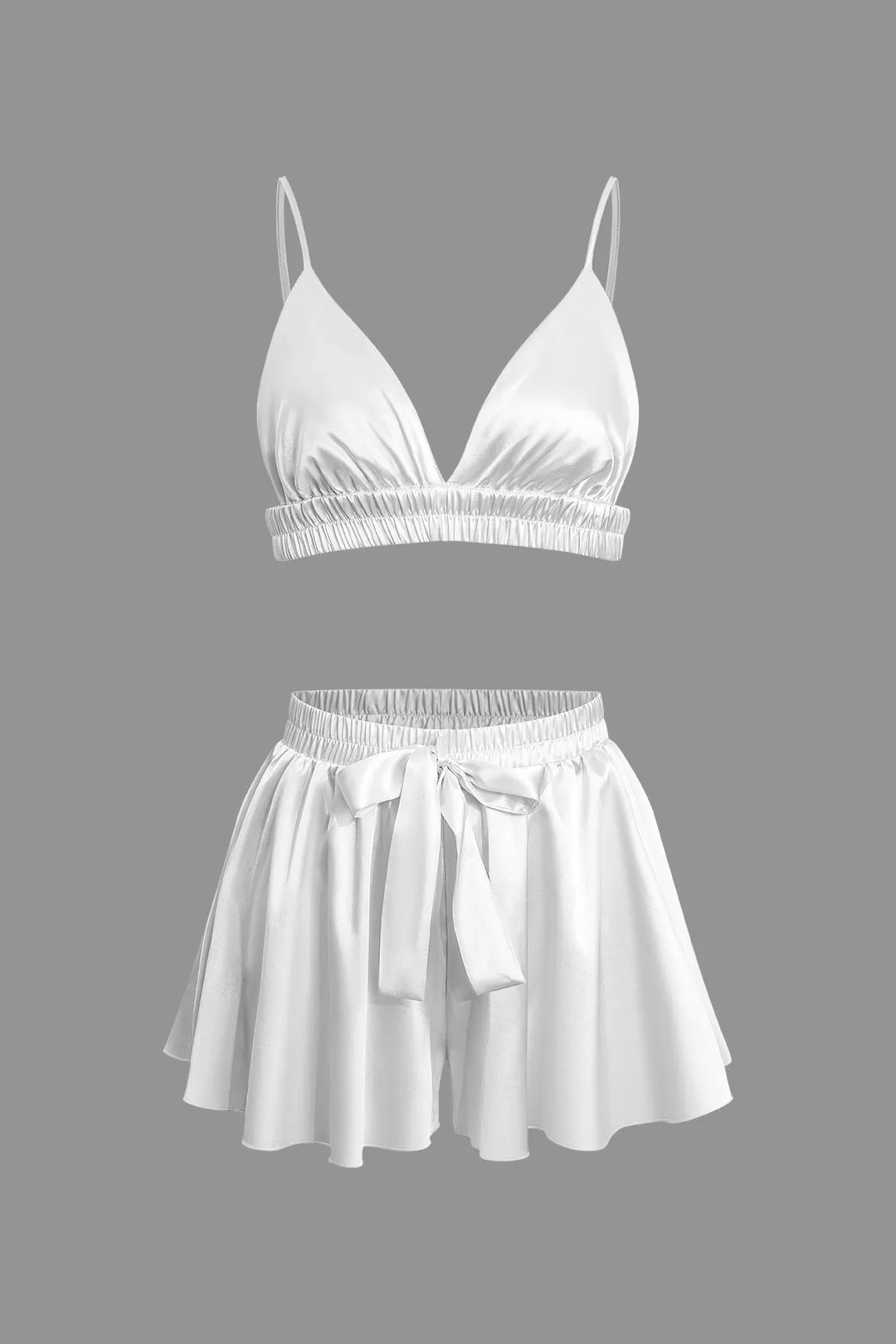 Solid Tie Front Sleepwear Set sold by Micas product image thumbnail 2