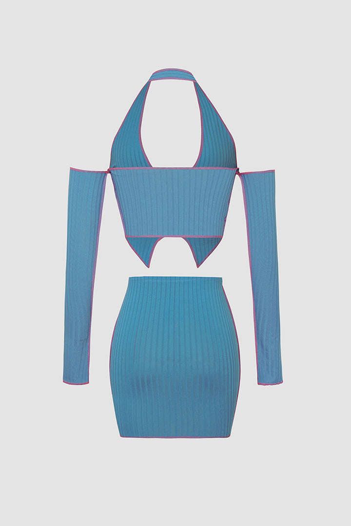 Halter Neck Long Slleve Top And Skirt Set sold by Micas product image thumbnail 2