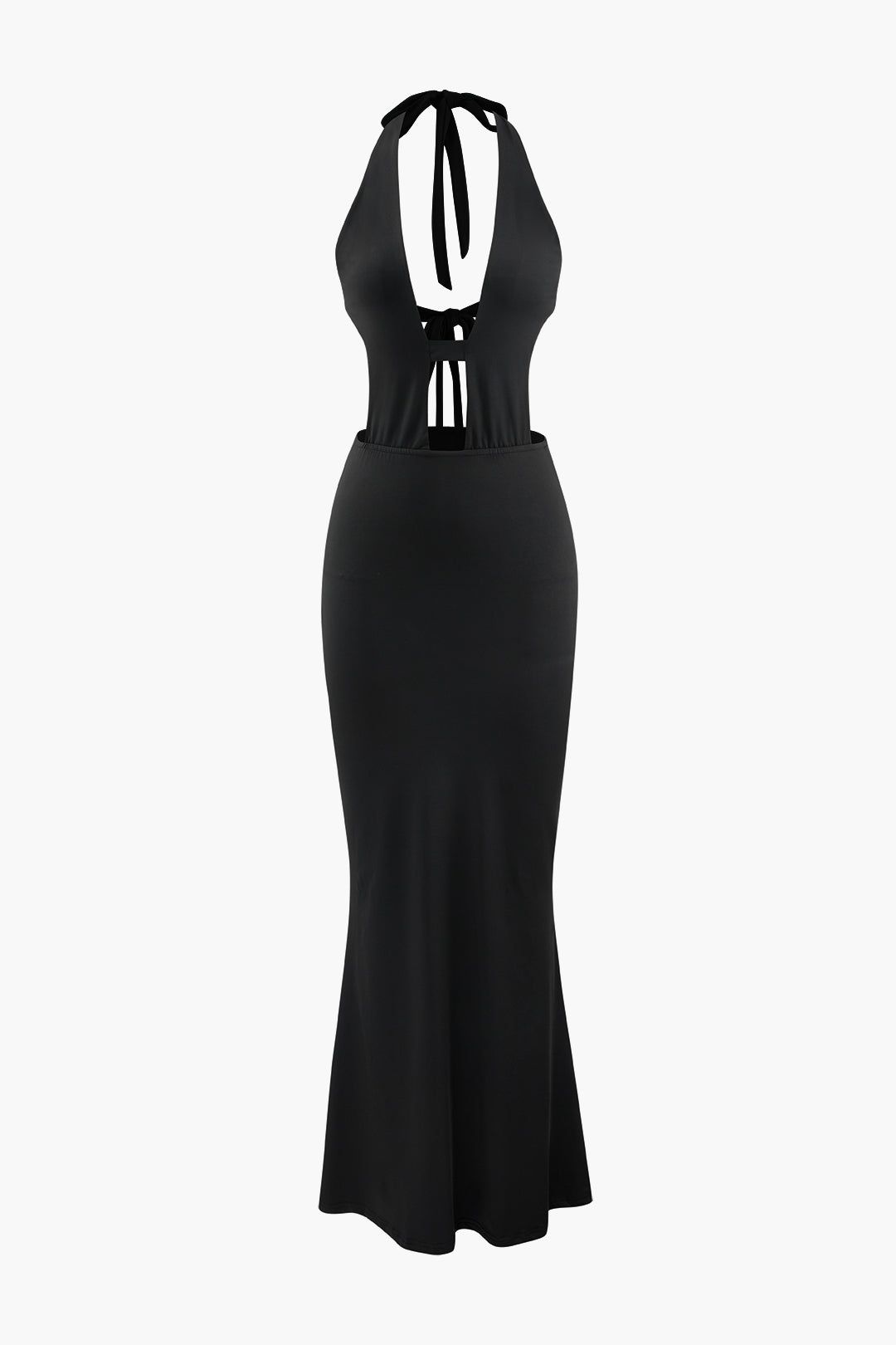 Halter Neck Cut Out Tie Back Maxi Dress sold by Micas