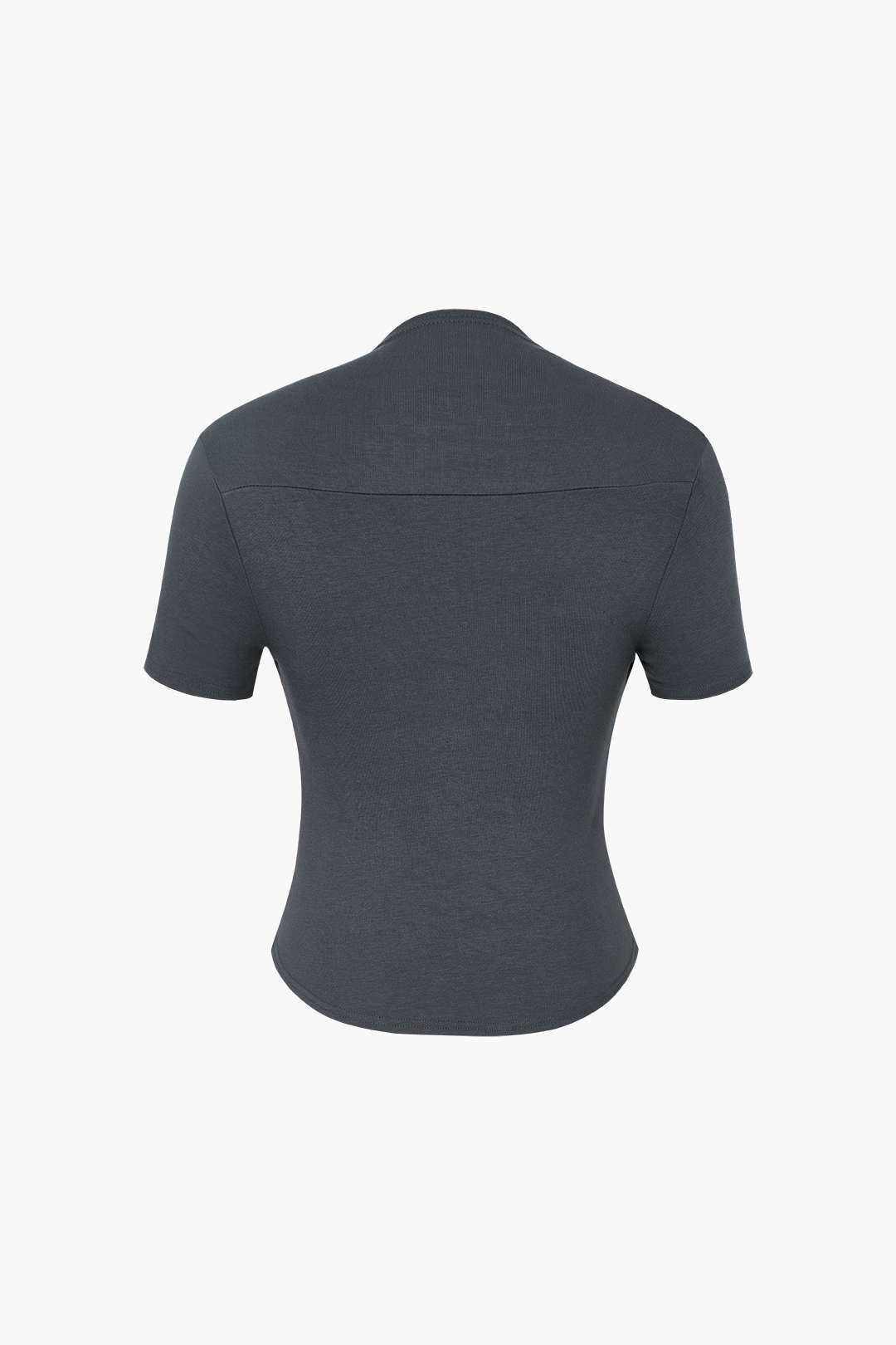 Square Neck Curved Hem T-Shirt sold by Micas product image thumbnail 2