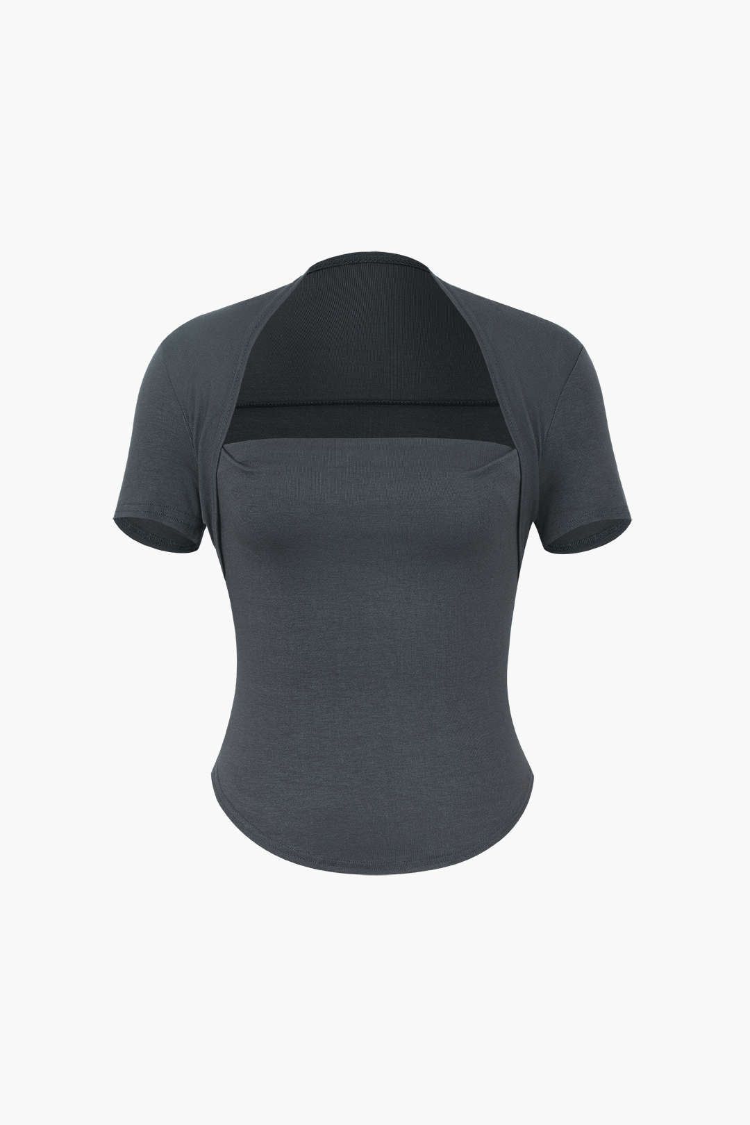 Square Neck Curved Hem T-Shirt sold by Micas