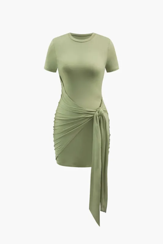 Knot Detail Short Sleeve Mini Dress sold by Micas