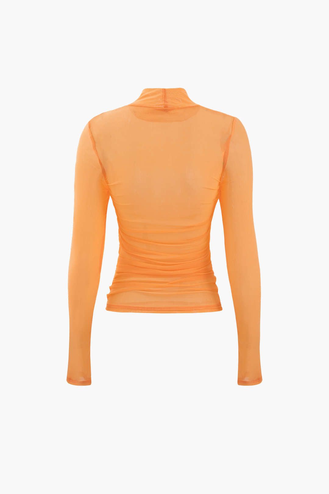 High Neck Ruched Mesh Long Sleeve Top sold by Micas product image thumbnail 2