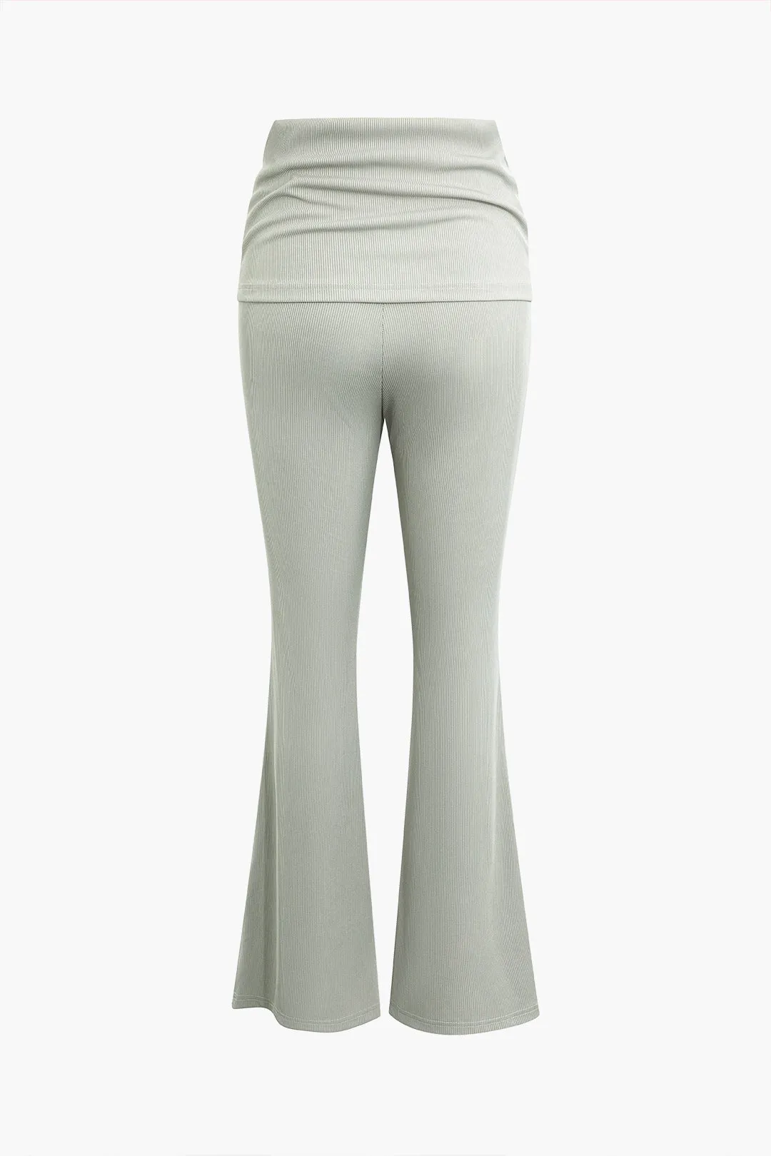 Solid Off Shoulder Asymmetrical Top And Flared Trouser Set sold by Micas product image thumbnail 5