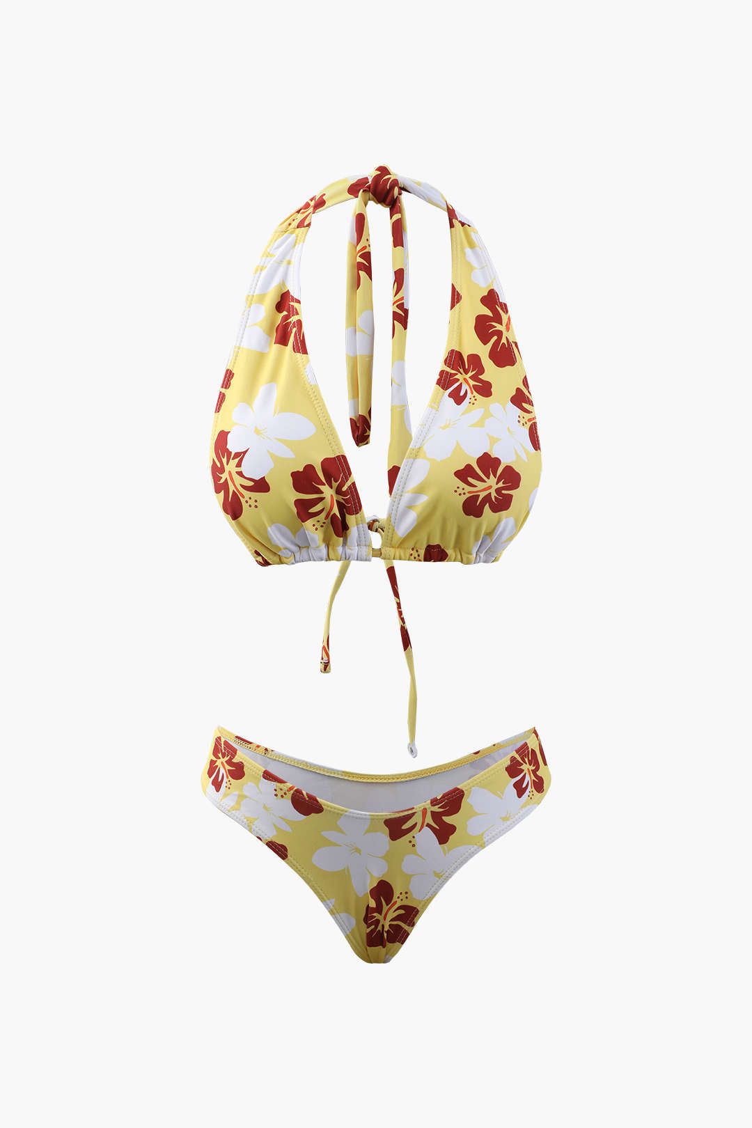 Floral Print Halter Tie Bikini Swimsuit sold by Micas