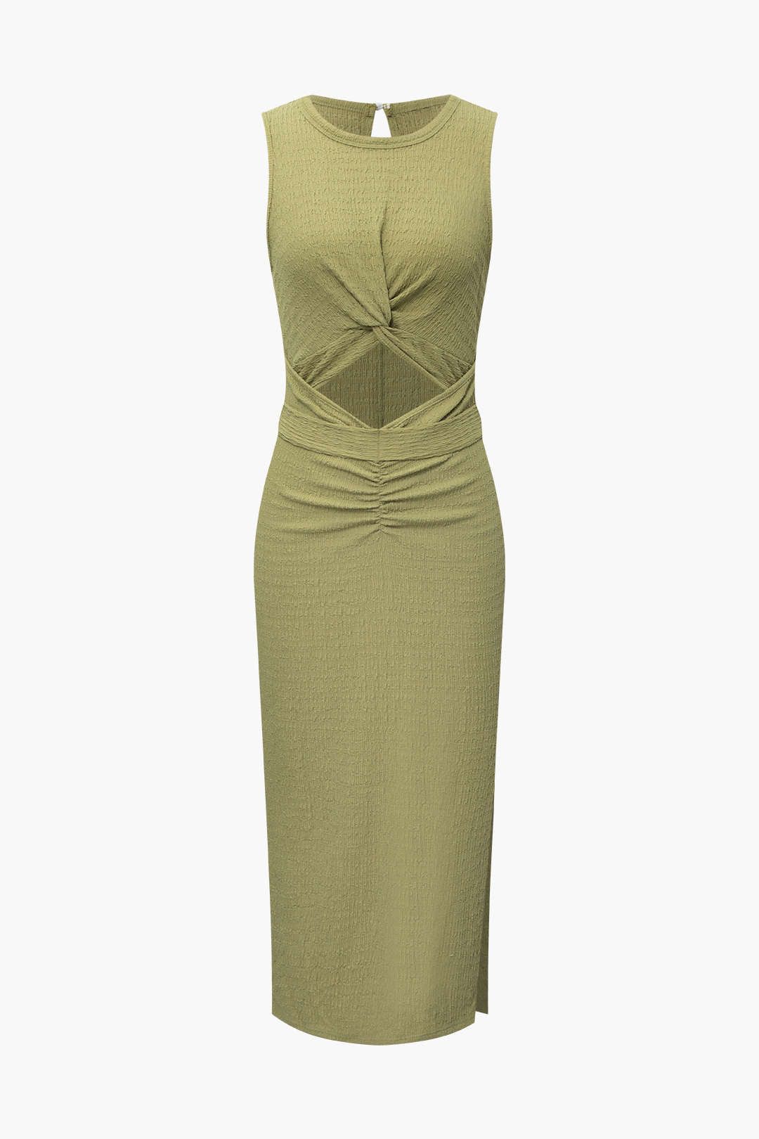 Twist Front Cut Out Sleeveless Maxi Dress sold by Micas