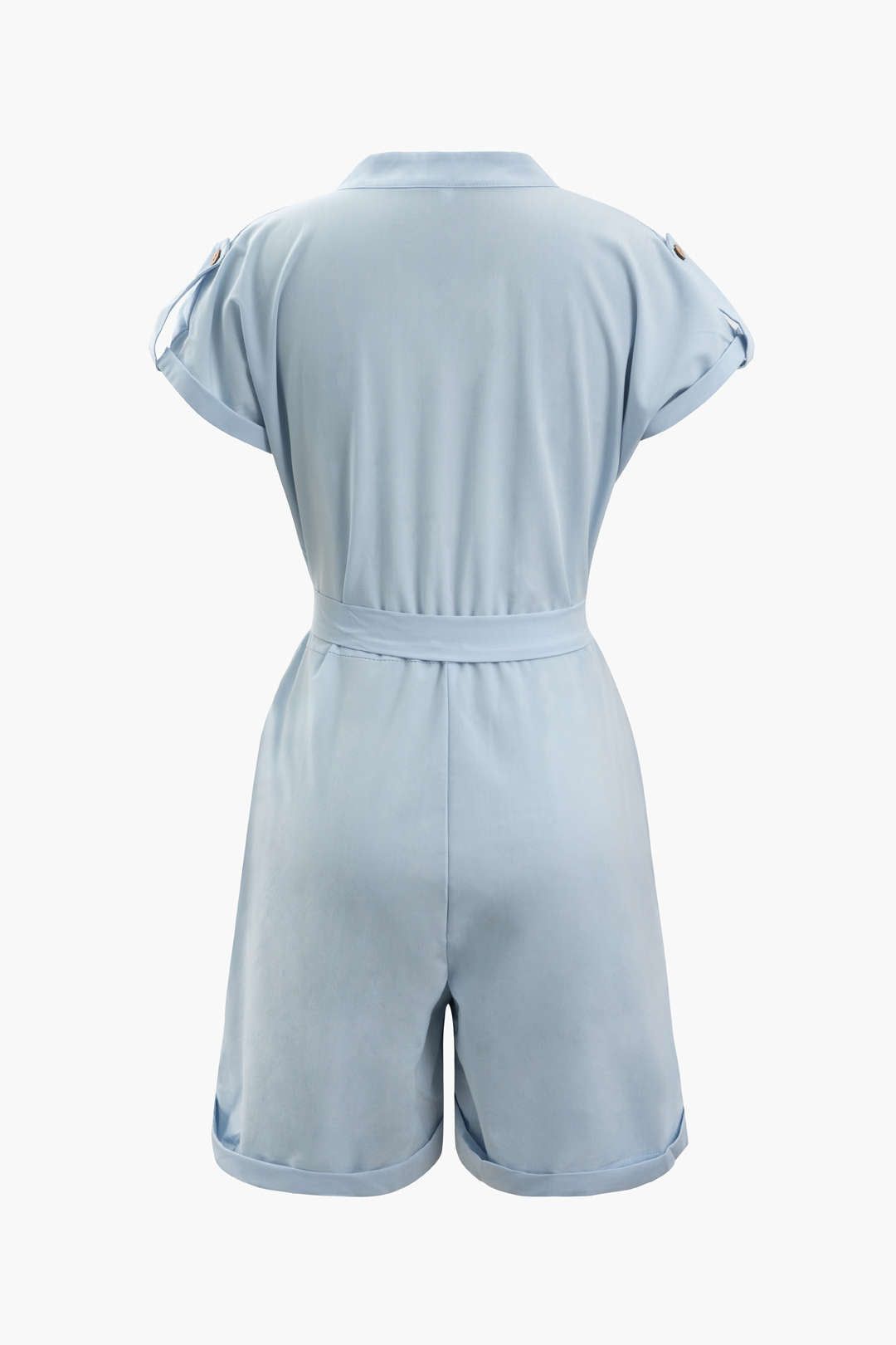 Chest Pocket Rolled Hem Belted Romper sold by Micas product image thumbnail 3