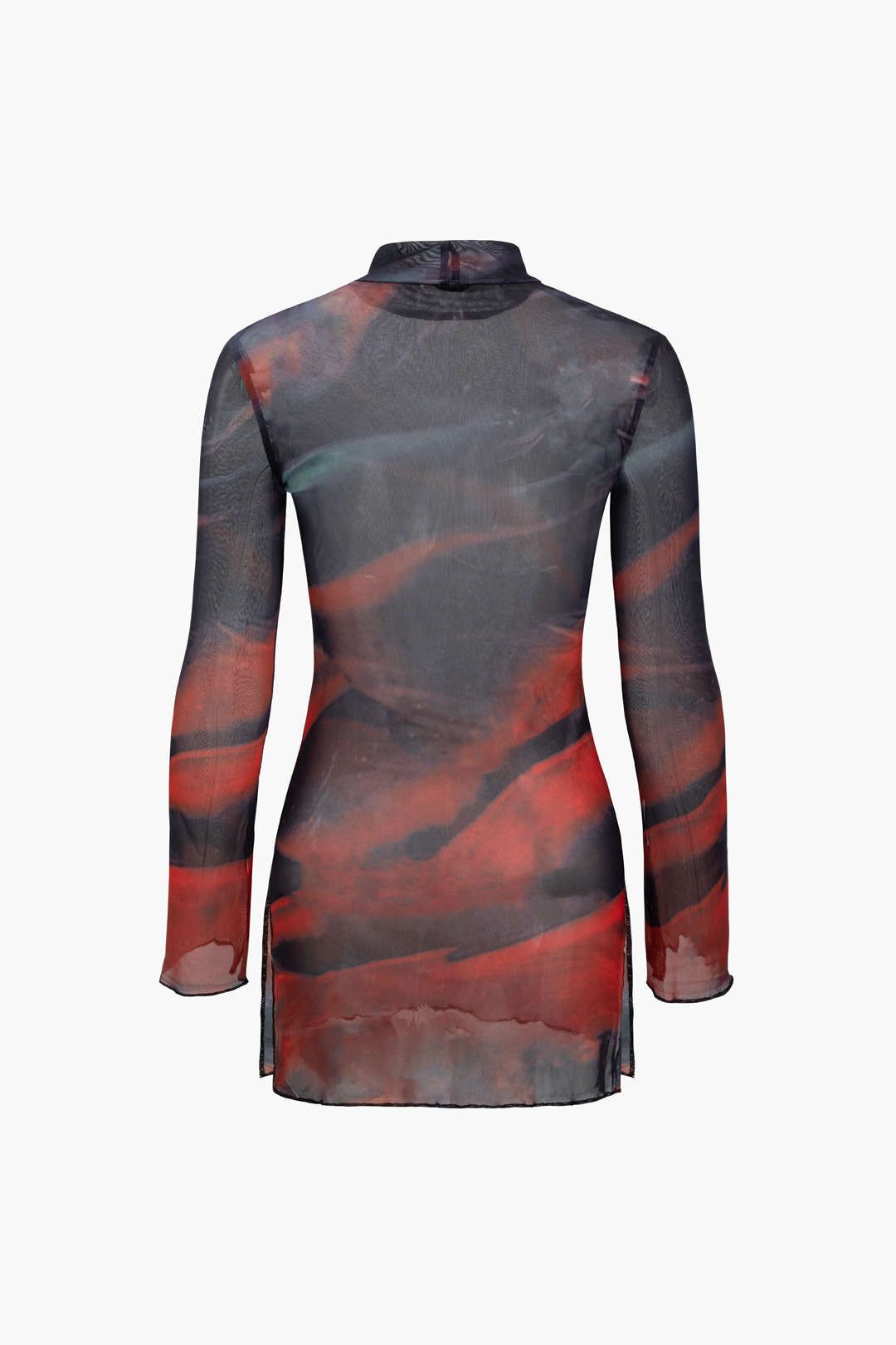 Tie Dye Sheer Mesh Long Sleeve Mini Dress sold by Micas product image thumbnail 2