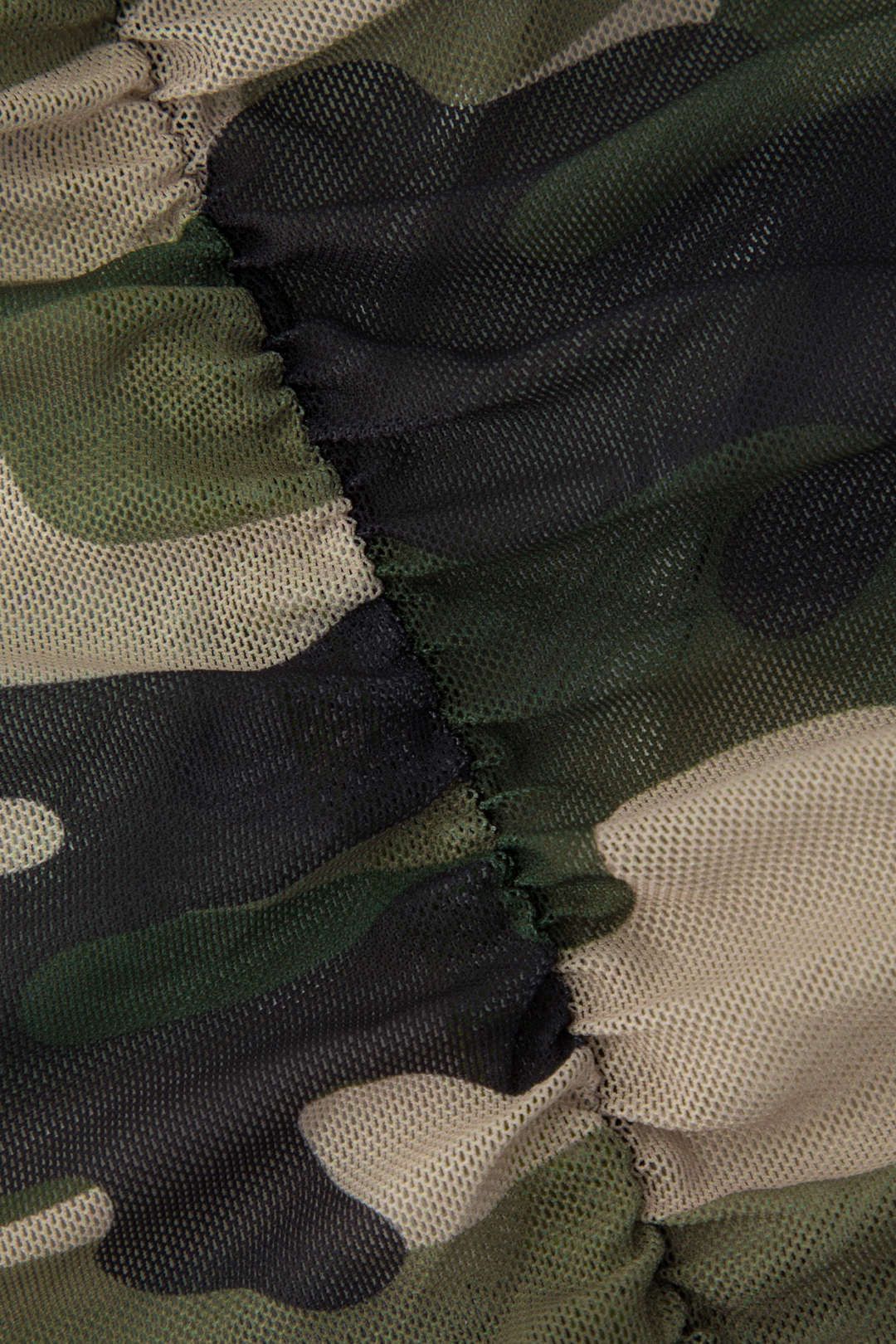 Camo Print Sheer Mesh Mini Dress sold by Micas product image thumbnail 4