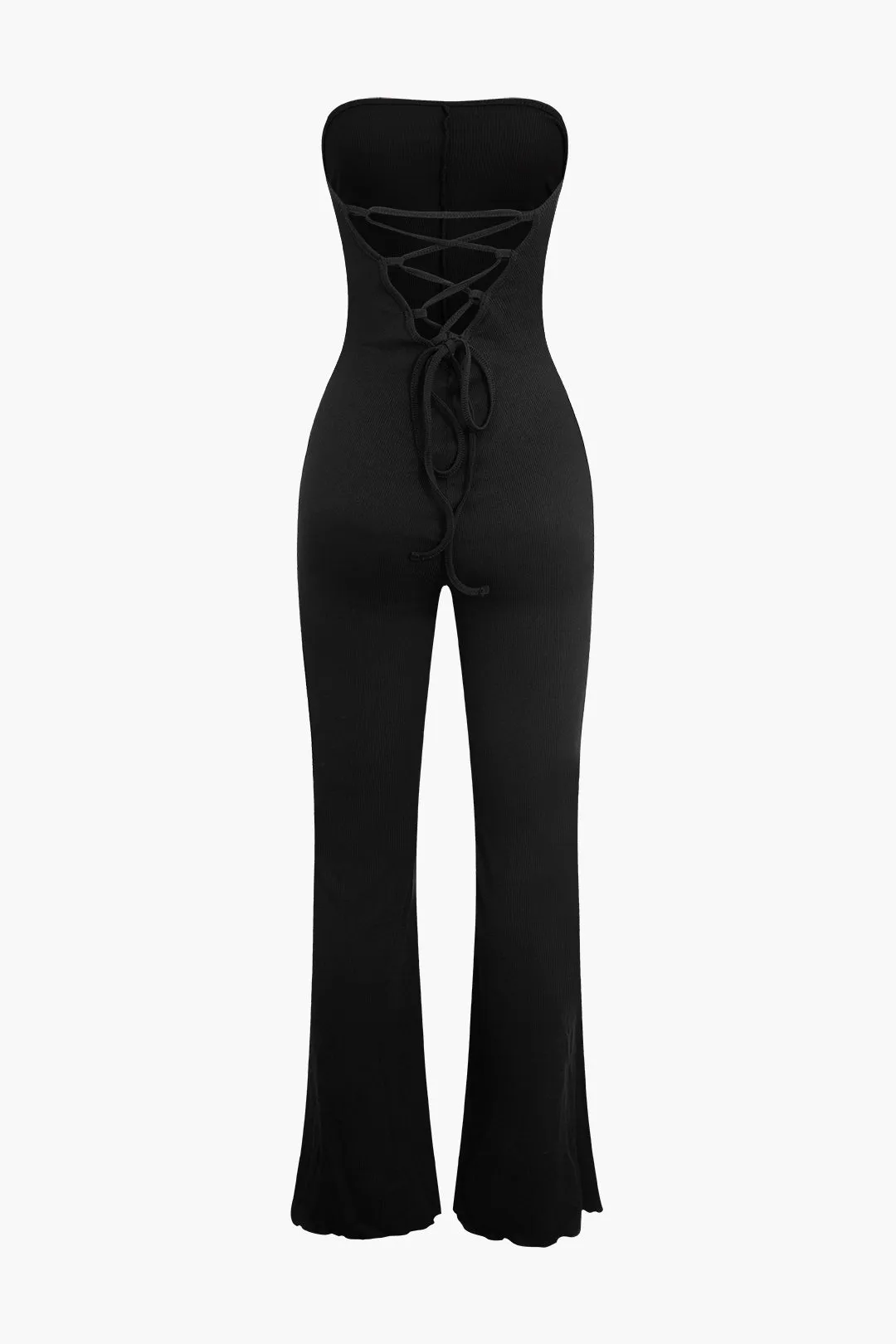 Braided Tie Backless Strapless Flared Jumpsuit sold by Micas product image thumbnail 2