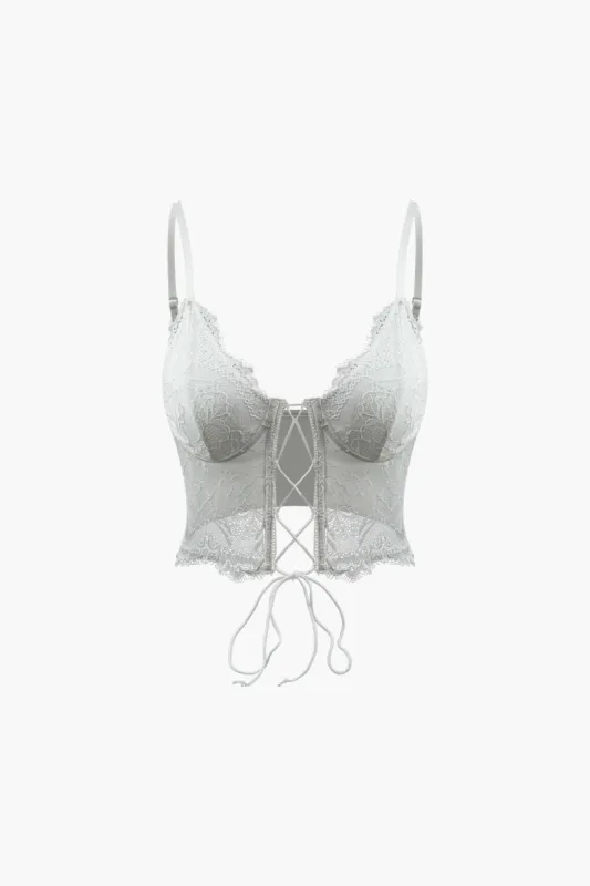 Tie Front Lace Cami Top sold by Micas