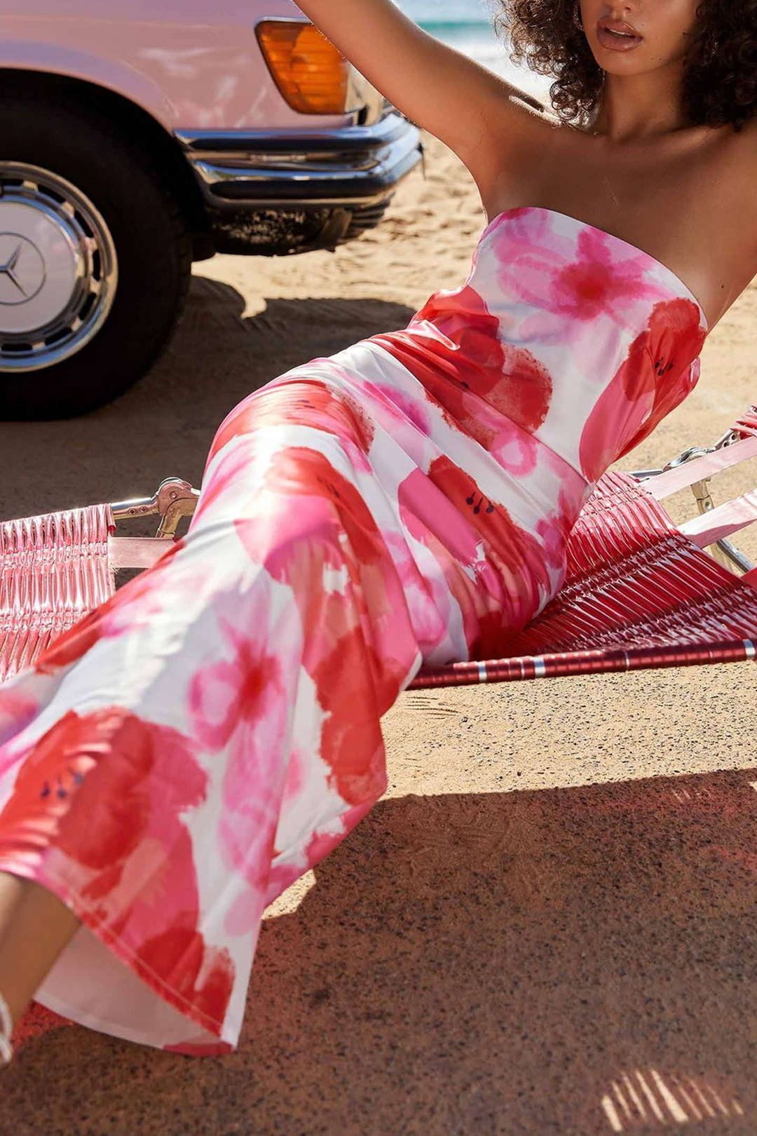 Floral Print Elastic Back Maxi Dress sold by Micas