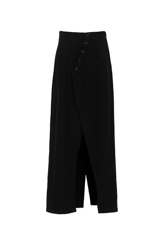 High Waisted Asymmetric Slit Midi Skirt sold by Micas product image thumbnail 2