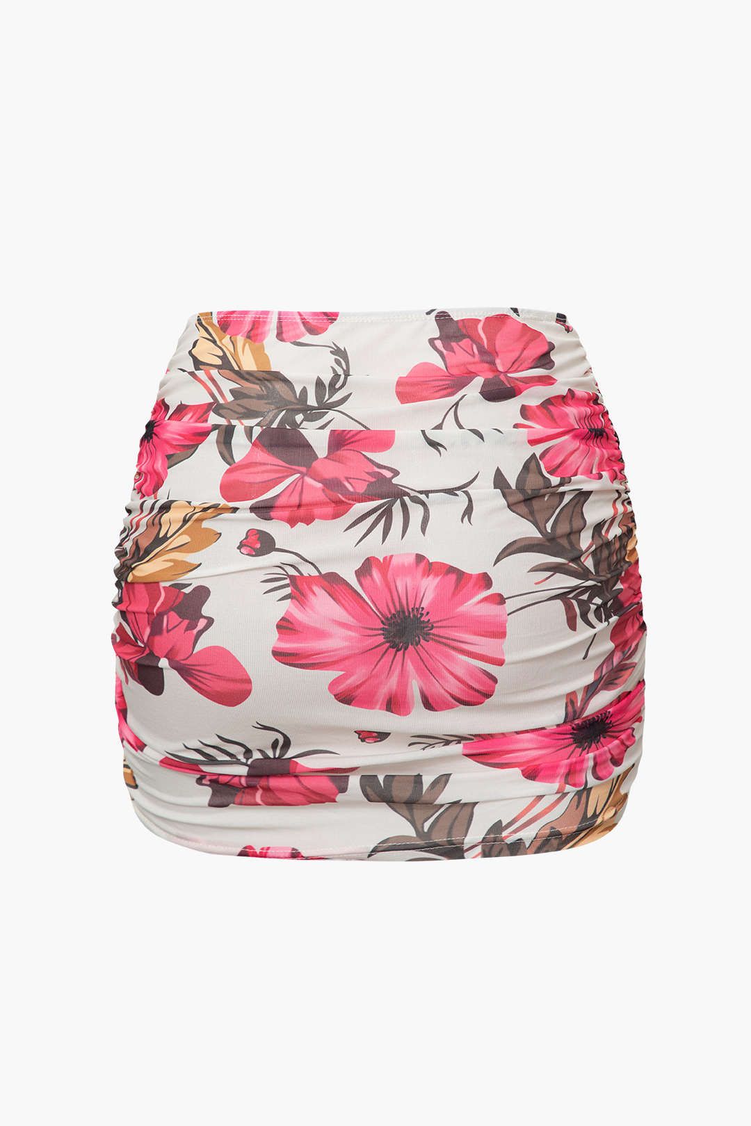Floral Print Off-Shoulder Top And Ruched Mini Skirt Set sold by Micas product image thumbnail 5