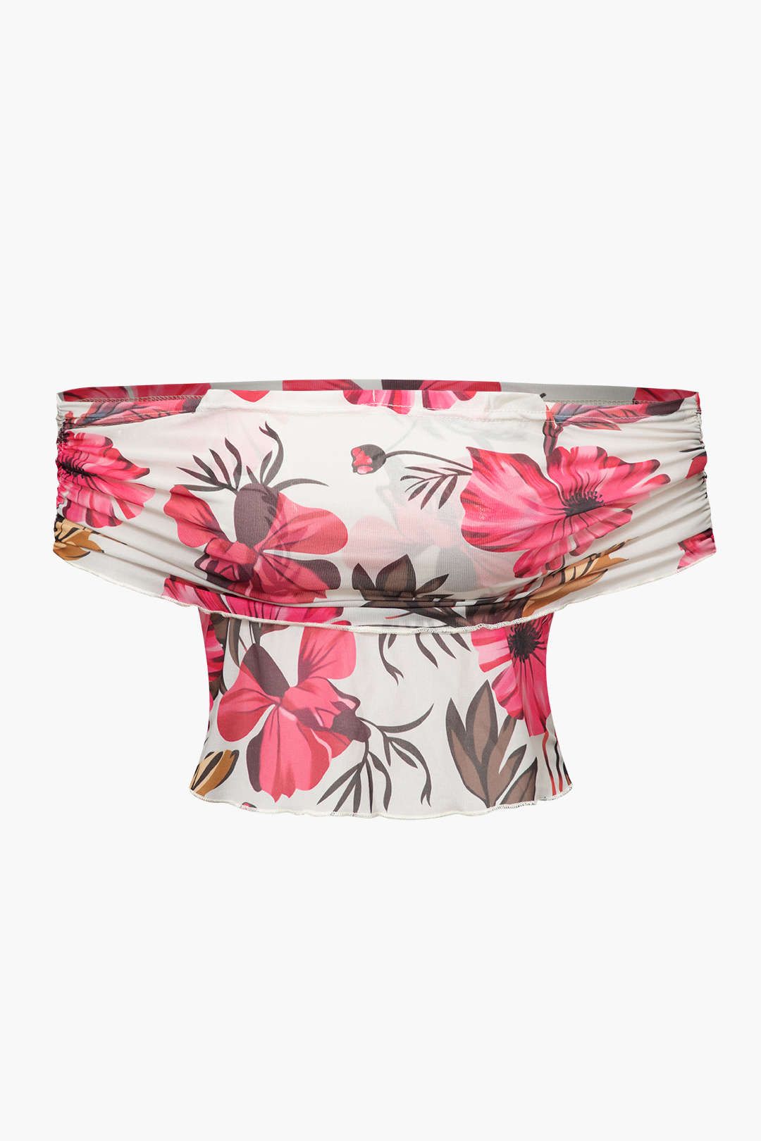 Floral Print Off-Shoulder Top And Ruched Mini Skirt Set sold by Micas product image thumbnail 2