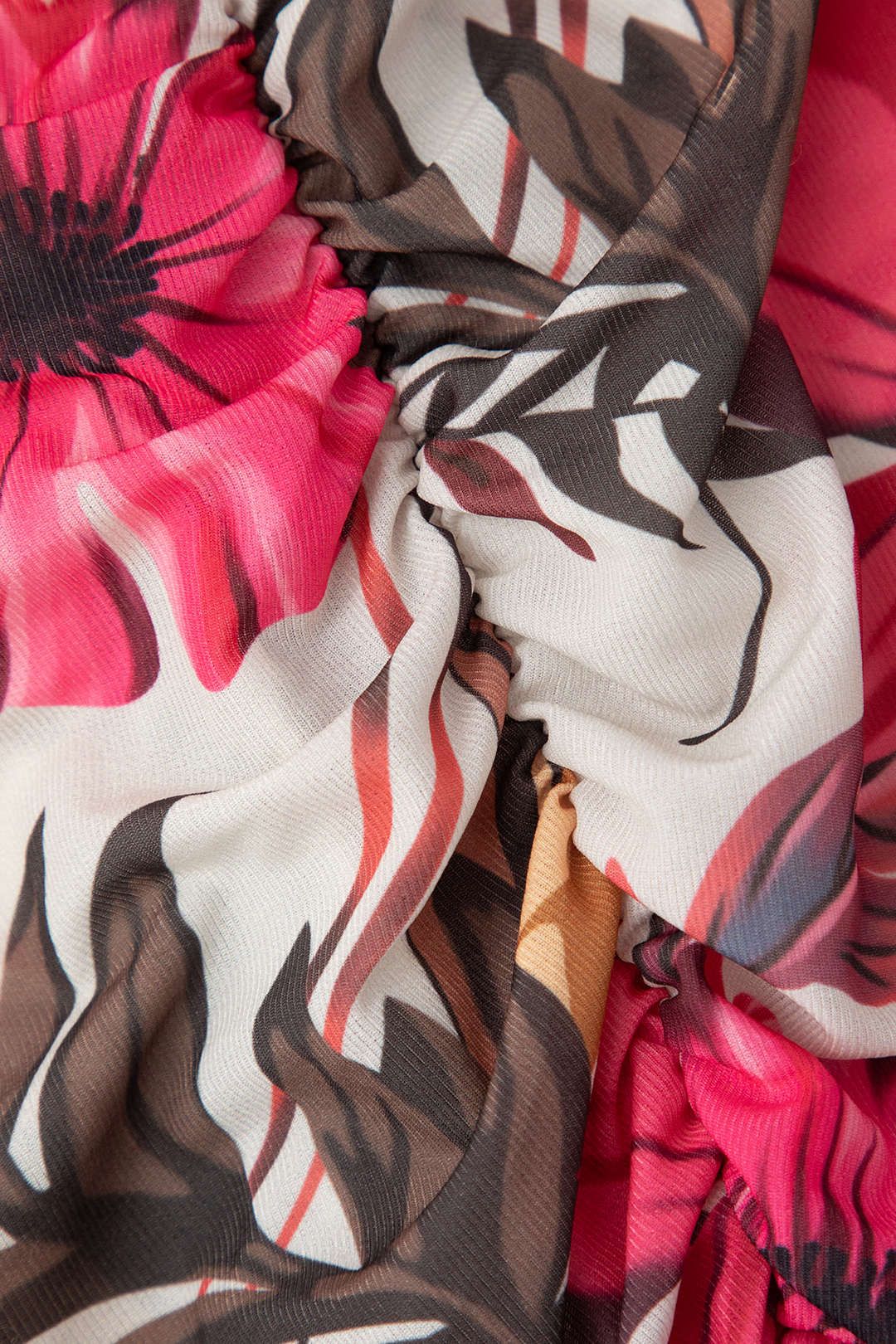 Floral Print Off-Shoulder Top And Ruched Mini Skirt Set sold by Micas product image thumbnail 6