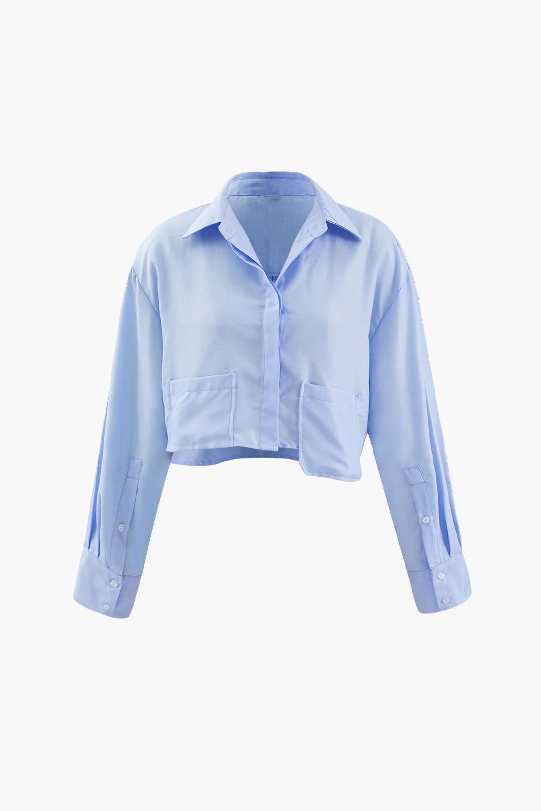 Asymmetric Pocket Crop Shirt sold by Micas