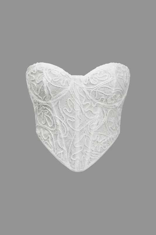 Solid 3D tekstureret Bustier Tube Top sold by Micas