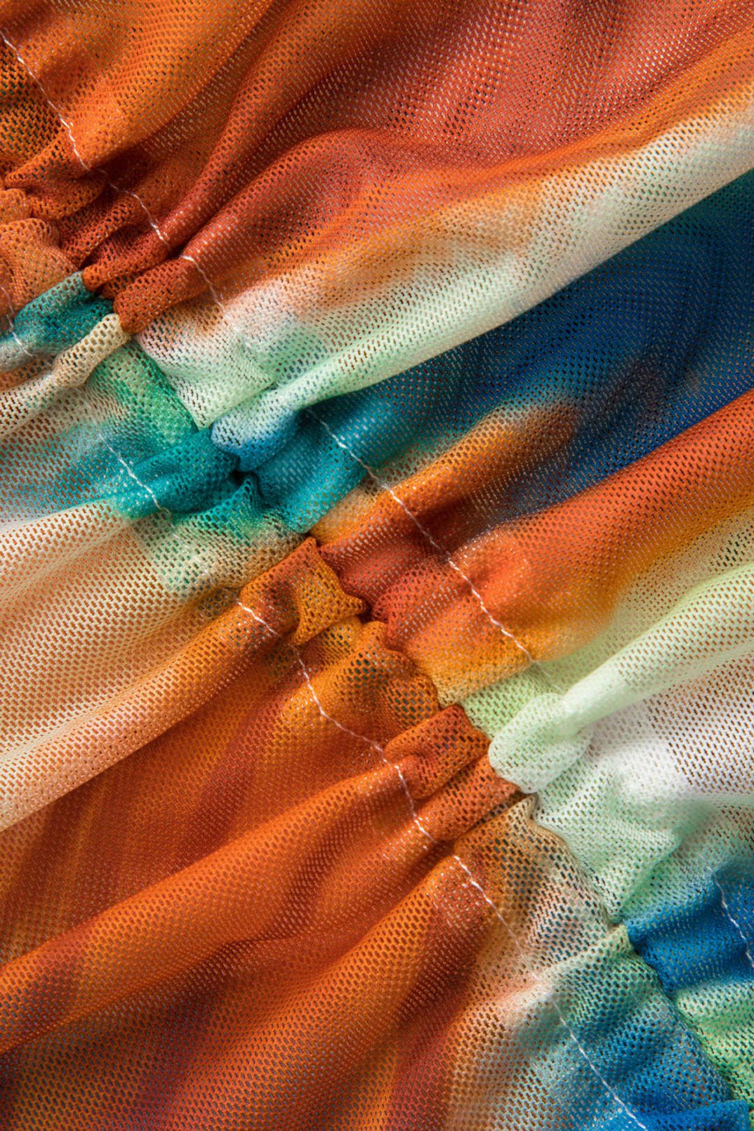 Abstract Print Off Shoulder Mesh Mini Dress sold by Micas product image thumbnail 3