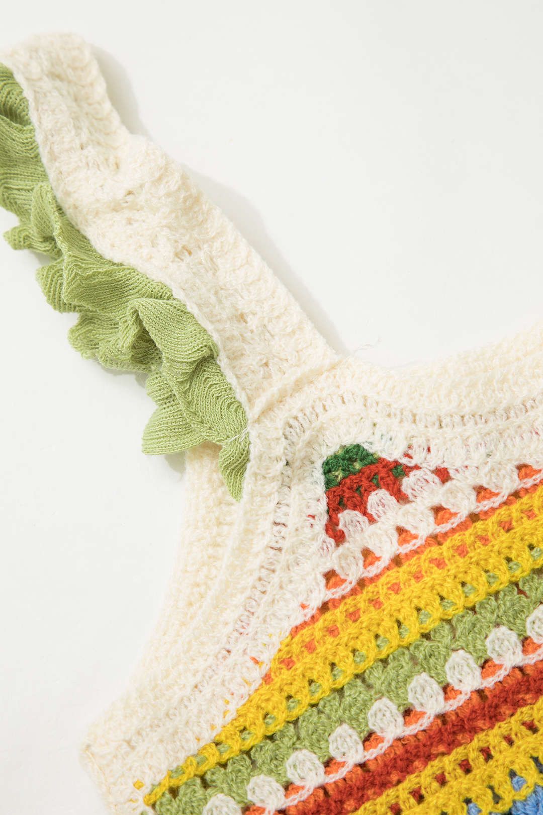 Rainbow Stripe Kint Fringe Hem Cami Top sold by Micas product image thumbnail 3