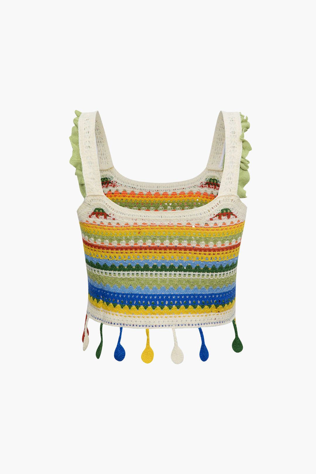 Rainbow Stripe Kint Fringe Hem Cami Top sold by Micas product image thumbnail 2