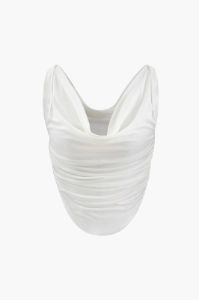 Cowl Neck Ruched Cami Top sold by Micas