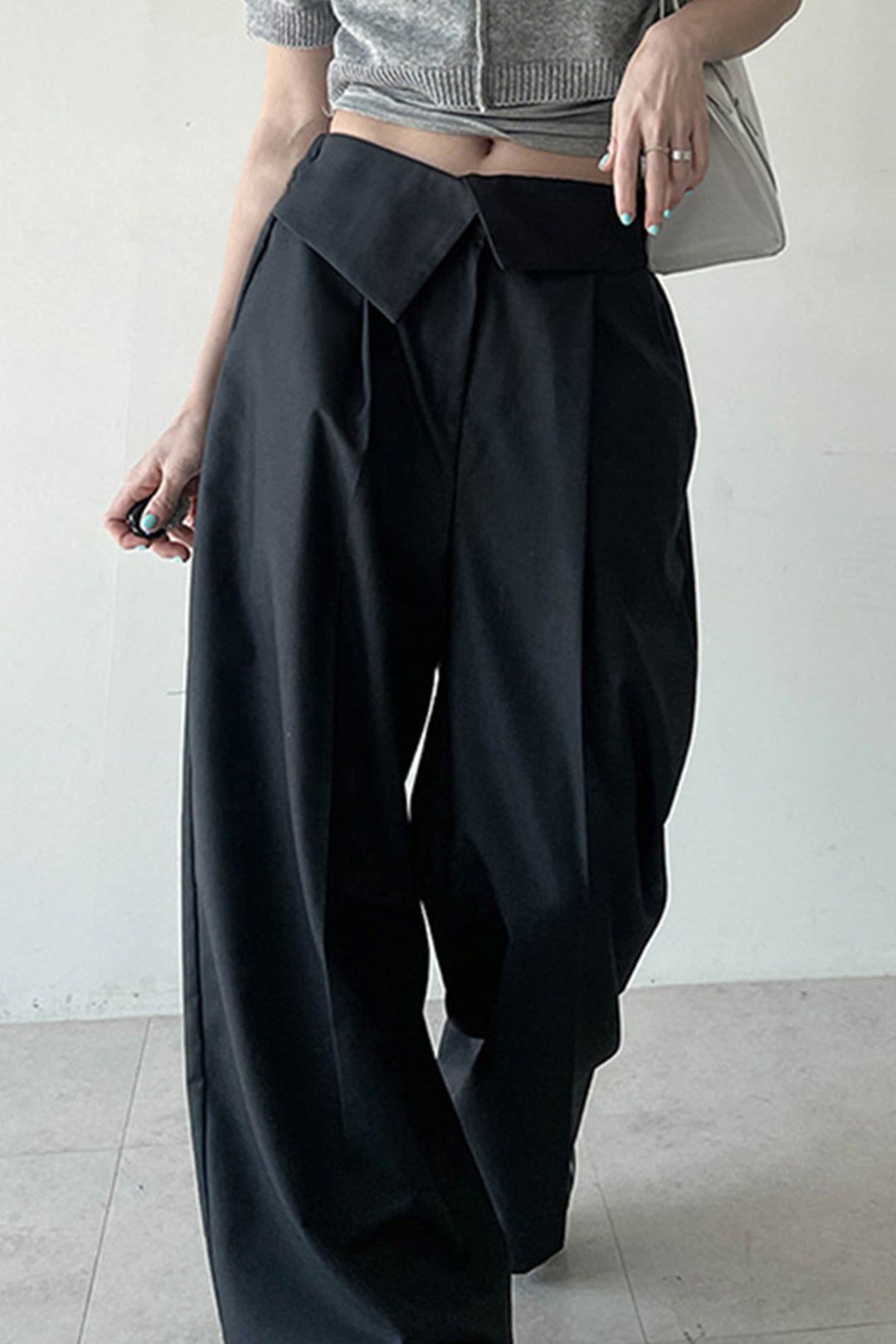 Asymmetrical Waist Wide Leg Pants sold by Micas product image thumbnail 4