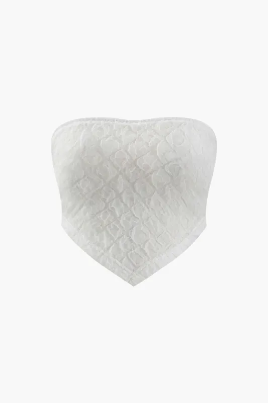 Textured V-Hem Tube Top sold by Micas