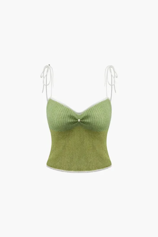 Tie Strap Knit Cami Top sold by Micas