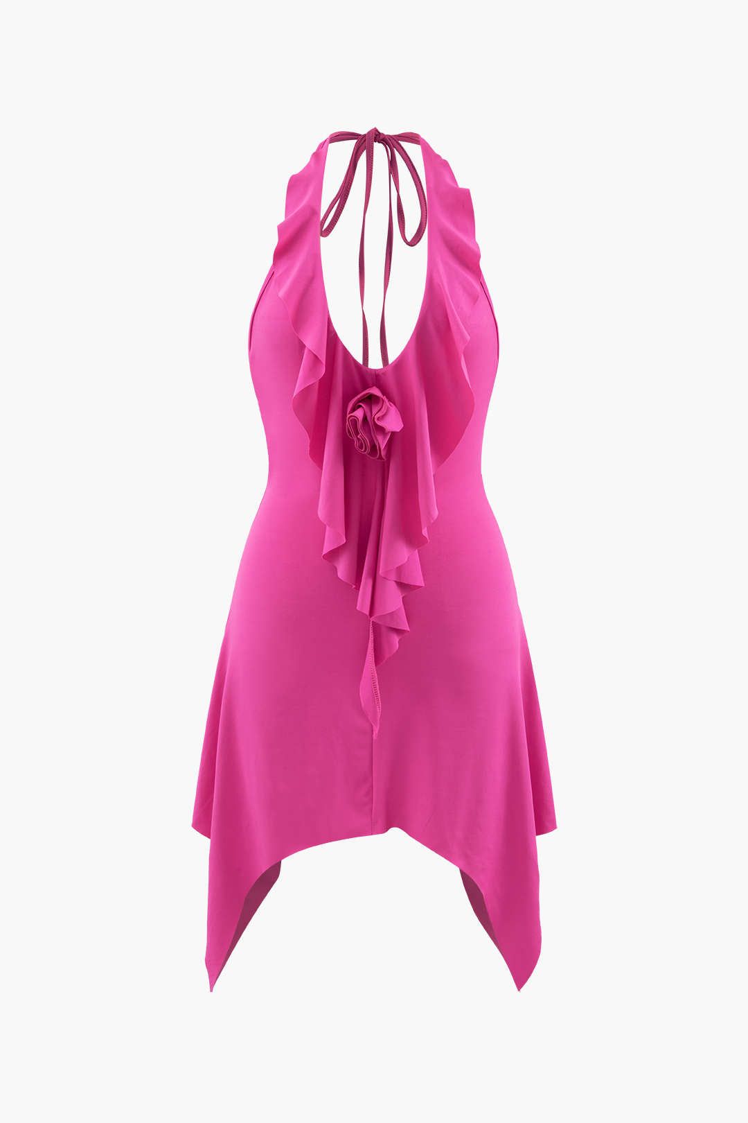 Corsage Ruffle Halter Neck Mini Dress sold by Micas