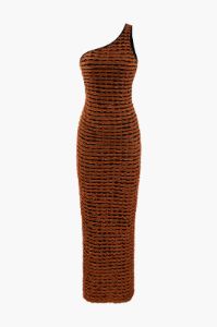 One Shoulder Frill Detail Midi Dress sold by Micas