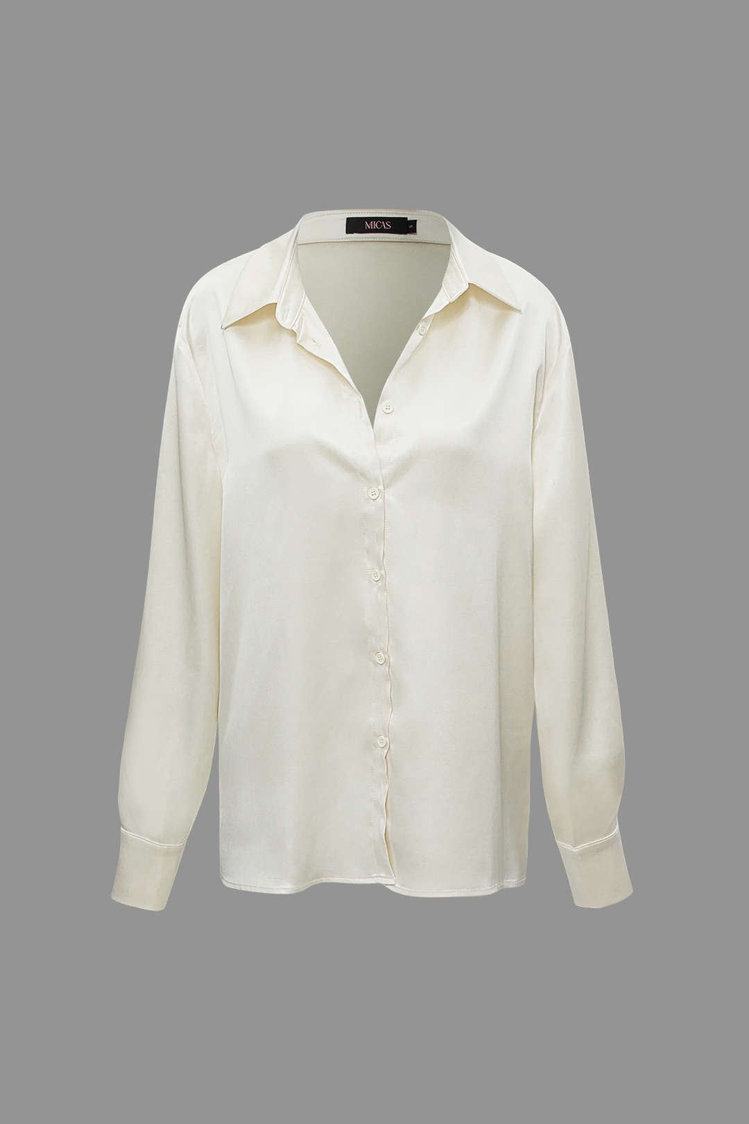 Solid Satin Long Sleeve Shirt sold by Micas product image thumbnail 3