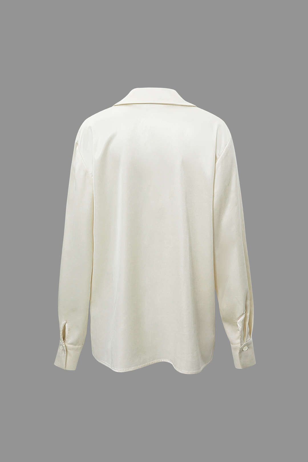 Solid Satin Long Sleeve Shirt sold by Micas product image thumbnail 4