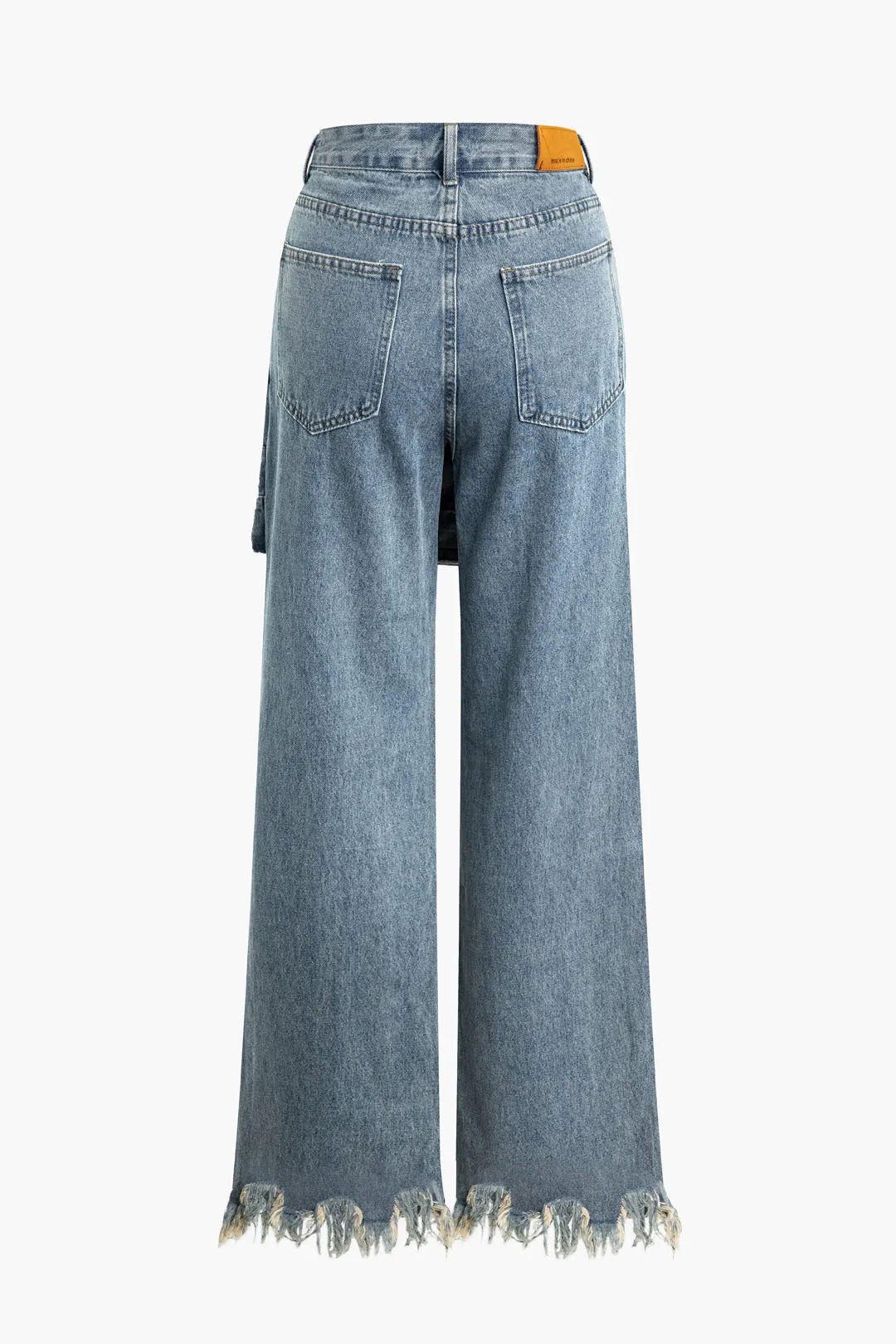 Wrap Frayed Hem Denim Wide Leg Pants sold by Micas product image thumbnail 2