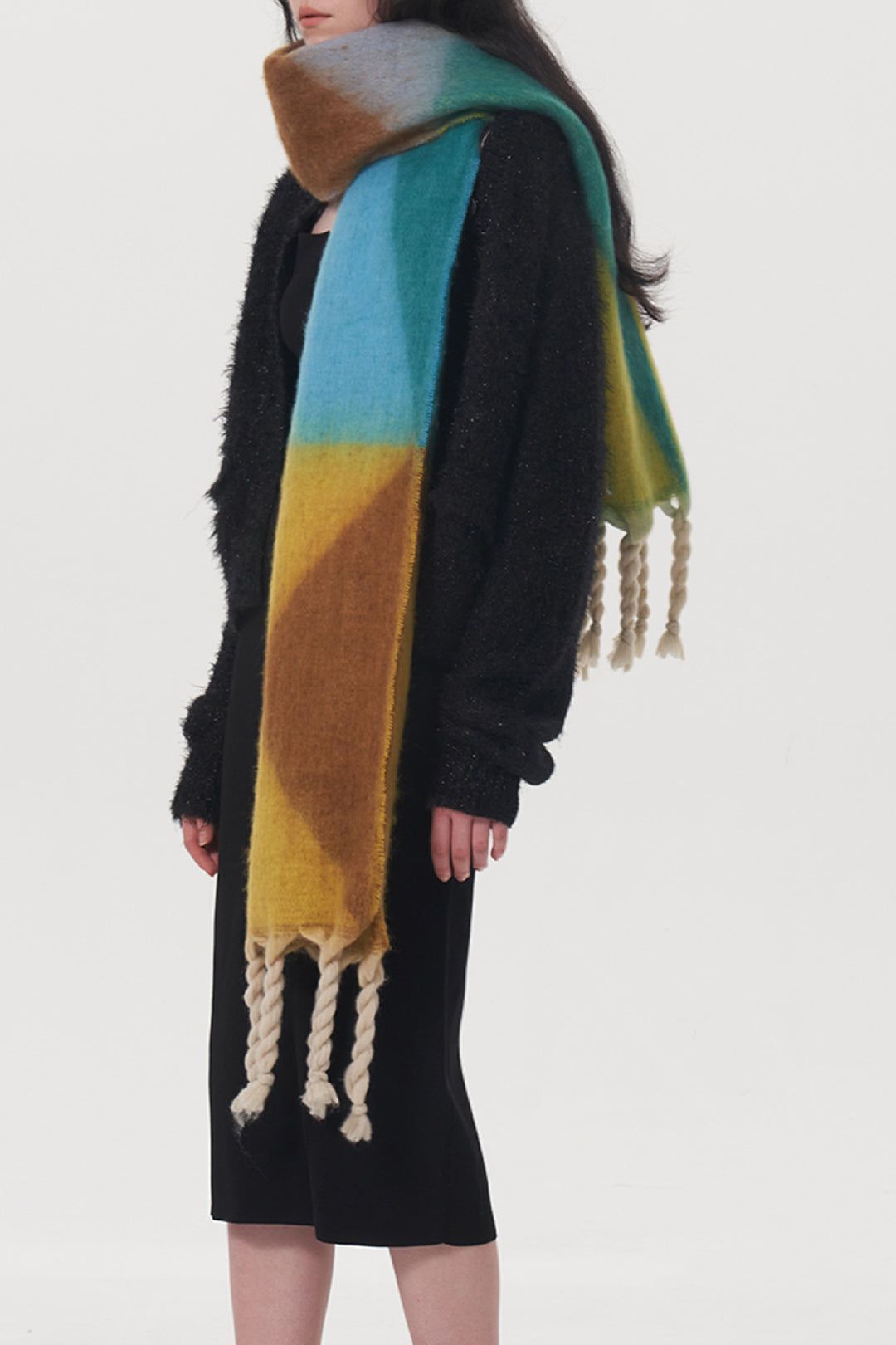 Colorblock Tassel Hem Scarf sold by Micas product image thumbnail 2