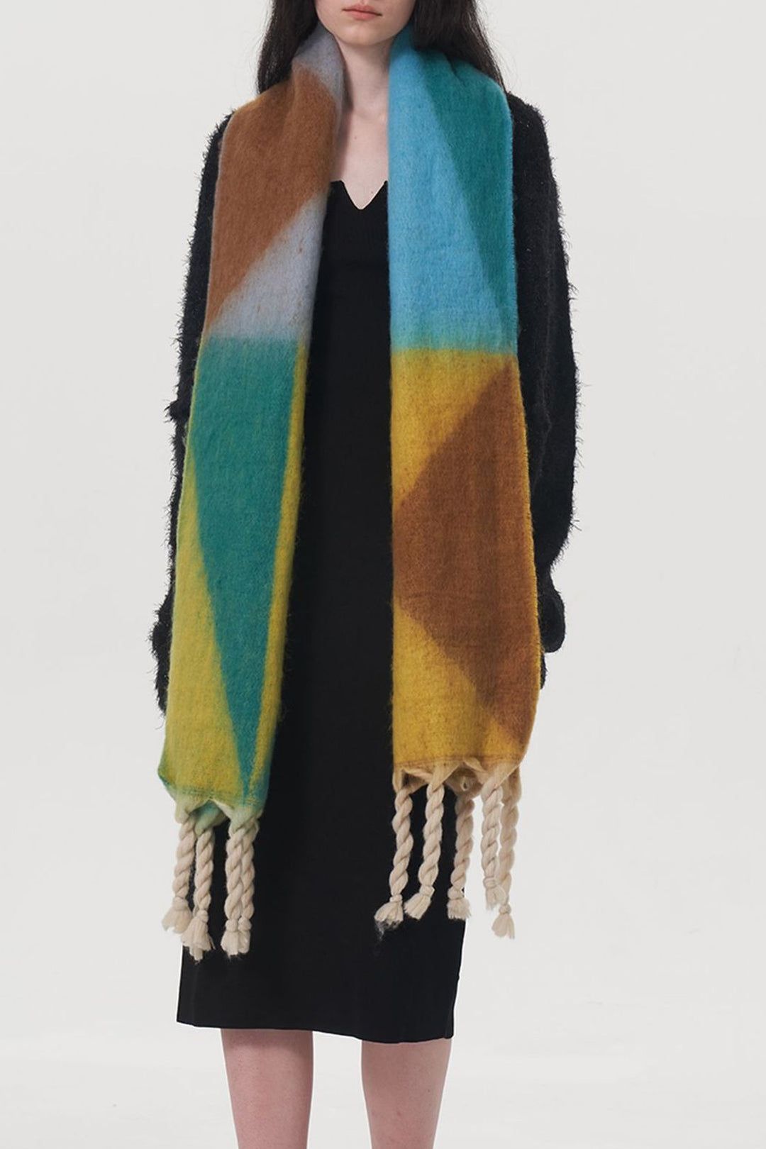 Colorblock Tassel Hem Scarf sold by Micas product image thumbnail 3