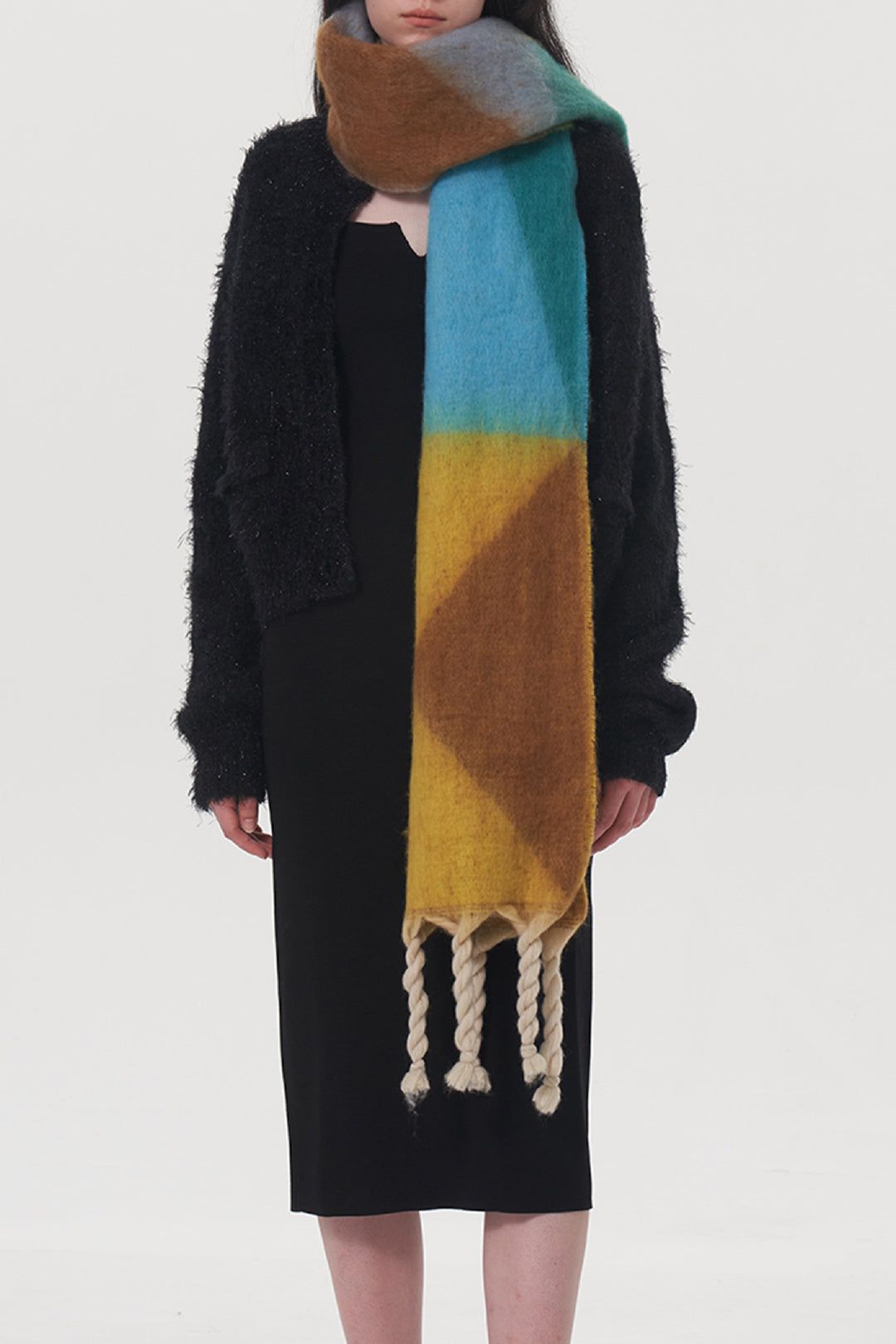 Colorblock Tassel Hem Scarf sold by Micas product image thumbnail 4