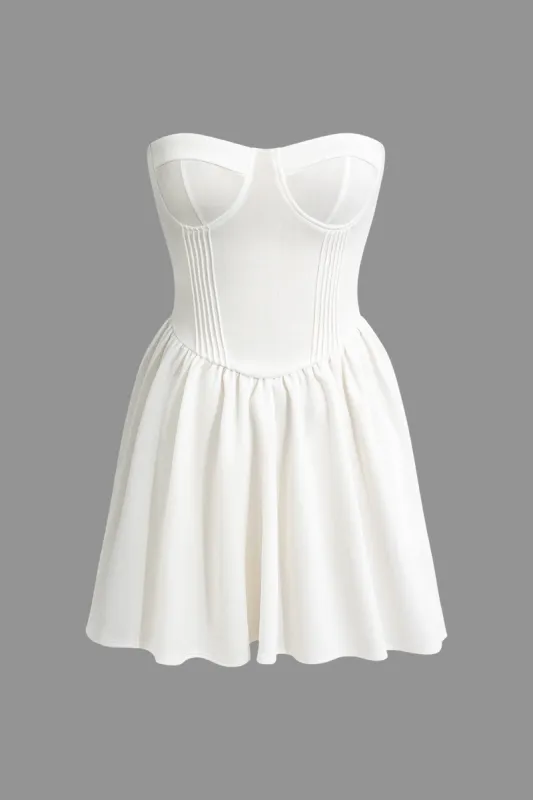 Solid Strapless Bustier Mini Dress sold by Micas