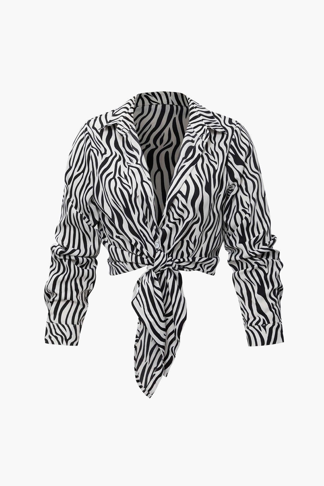 Zebra-Stripe Knot Hem Blouse sold by Micas