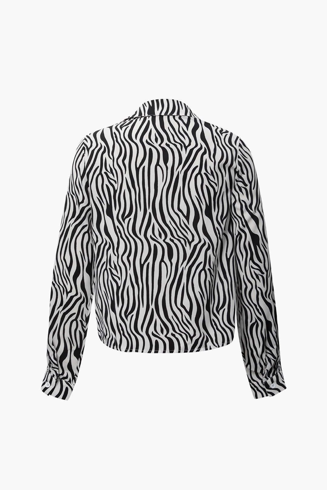 Zebra-Stripe Knot Hem Blouse sold by Micas product image thumbnail 3