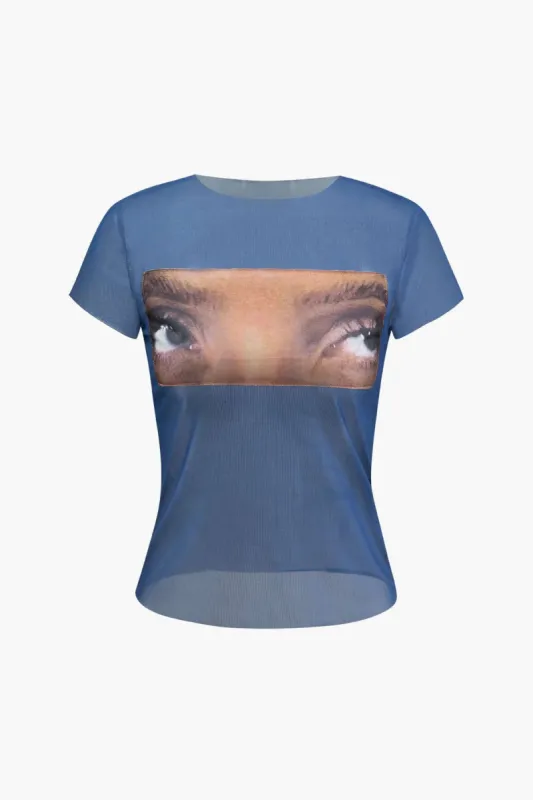 Eye Graphic Mesh T-Shirt sold by Micas