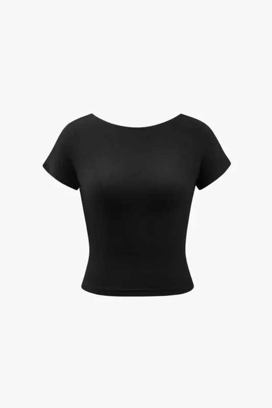 Solid Backless T-Shirt sold by Micas